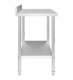 Table de travail de cuisine avec dosseret 100x60x93 cm Inox