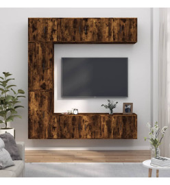 Ensemble de meubles TV 7 pcs Chêne fumé Bois d'ingénierie