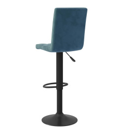 Tabourets de bar lot de 2 bleu velours