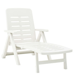 Chaise longue pliable Plastique Blanc