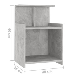 Table de chevet Gris béton 40x35x60 cm Aggloméré