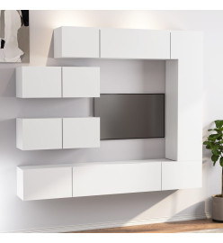 Ensemble de meubles TV 7 pcs Blanc Bois d'ingénierie