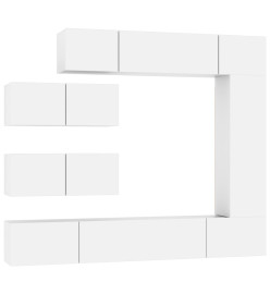 Ensemble de meubles TV 7 pcs Blanc Bois d'ingénierie