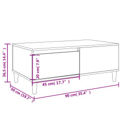 Table basse Chêne sonoma 90x50x36,5 cm Bois d'ingénierie