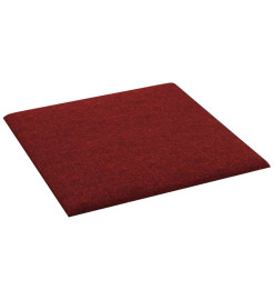 Panneaux muraux 12 pcs Rouge bordeaux 30x30 cm Tissu 1,08 m²