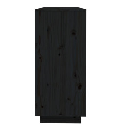 Buffet Noir 110,5x35x80 cm Bois massif de pin