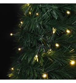 Sapin de Noël artificiel avec guirlandes et LED vert 150 cm