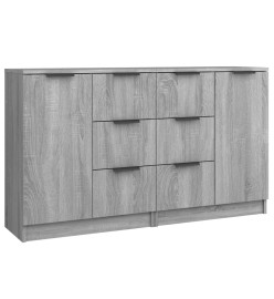 Buffets 2 pcs Sonoma gris 60x30x70 cm Bois d'ingénierie