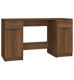 Bureau avec armoire latérale Chêne marron Bois d'ingénierie