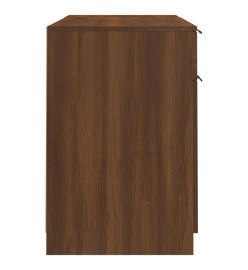 Bureau avec armoire latérale Chêne marron Bois d'ingénierie