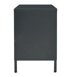 Meuble TV Anthracite 105x35x52 cm Acier et verre