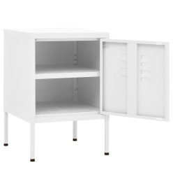 Tables de chevet 2 pcs Blanc 35x35x51 cm Acier