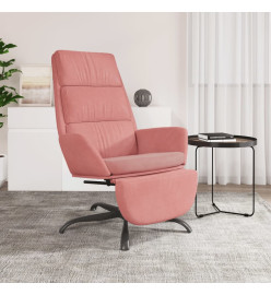 Chaise de relaxation avec repose-pied Rose Velours