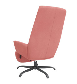 Chaise de relaxation avec repose-pied Rose Velours