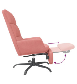 Chaise de relaxation avec repose-pied Rose Velours