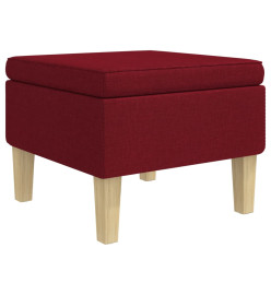 Tabouret avec pieds en bois Rouge bordeaux Tissu