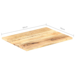 Dessus de table Bois de manguier solide 25-27 mm 90x70 cm