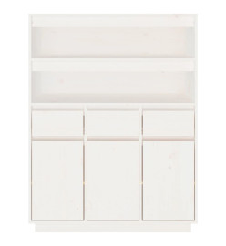 Buffet haut Blanc 89x40x116,5 cm Bois massif de pin