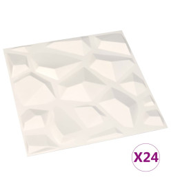 Panneaux muraux 3D 24 pcs 0,5x0,5 m 6 m²