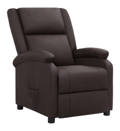 Fauteuil inclinable électrique marron cuir véritable