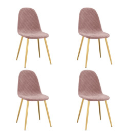 Chaises à manger lot de 4 rose velours