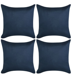 Housse de coussin 4 pcs 80x80cm Polyester Faux Daim Bleu marin