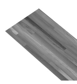 Planches de plancher PVC 4,46 m² 3 mm Autoadhésif Gris rayé