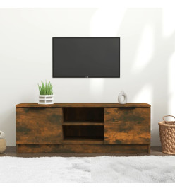 Meuble TV Chêne fumé 102x35x36,5 cm Bois d'ingénierie