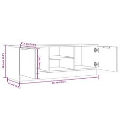 Meuble TV Chêne fumé 102x35x36,5 cm Bois d'ingénierie