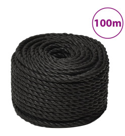 Corde de travail Noir 10 mm 100 m polypropylène