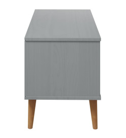 Meuble TV MOLDE Gris 106x40x49 cm Bois de pin massif