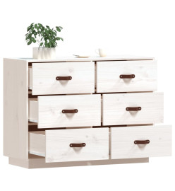 Buffet Blanc 100x40x75 cm Bois massif de pin