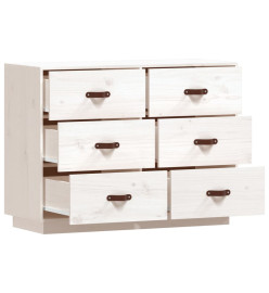 Buffet Blanc 100x40x75 cm Bois massif de pin