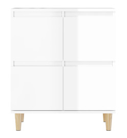 Buffet Blanc brillant 60x35x70 cm Bois d'ingénierie