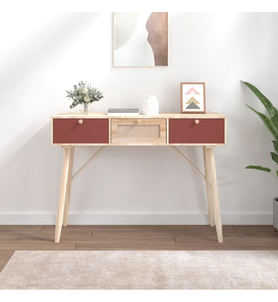 Table console avec tiroirs 105x30x75 cm bois d'ingénierie