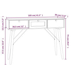 Table console avec tiroirs 105x30x75 cm bois d'ingénierie