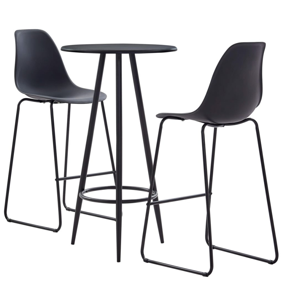 Ensemble de bar 3 pcs Plastique Noir