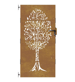 Portail de jardin 85x175 cm acier corten conception de l'arbre