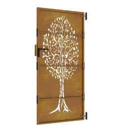 Portail de jardin 85x175 cm acier corten conception de l'arbre