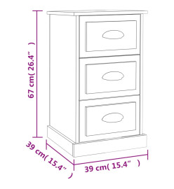 Table de chevet blanc brillant 39x39x67 cm bois d’ingénierie