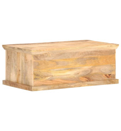 Table basse 90x50x35 cm Bois de manguier et canne naturelle