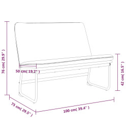 Banc Gris foncé 100x75x76 cm Tissu