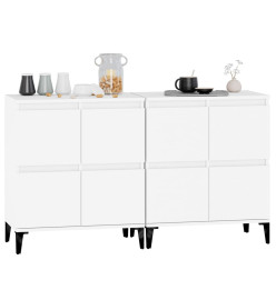 Buffets 2 pcs blanc 60x35x70 cm bois d'ingénierie