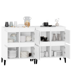 Buffets 2 pcs blanc 60x35x70 cm bois d'ingénierie