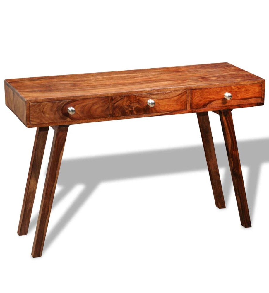 Table console avec 3 tiroirs 76 cm Bois massif de Sesham