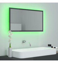 Miroir LED de salle de bain Gris brillant 80x8,5x37cm Acrylique