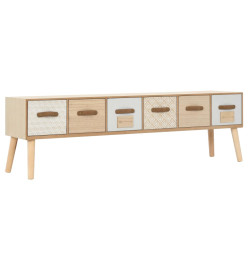 Meuble TV avec 6 tiroirs 130 x 30 x 40 cm Bois de pin massif