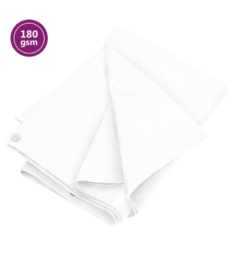 Bâche 180 g/m² 8x10 m Blanc PEHD