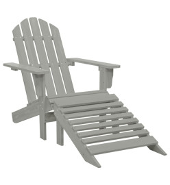 Chaise de jardin Adirondack avec pouf et table Sapin Gris