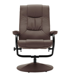 Fauteuil TV avec repose-pied Marron Similicuir